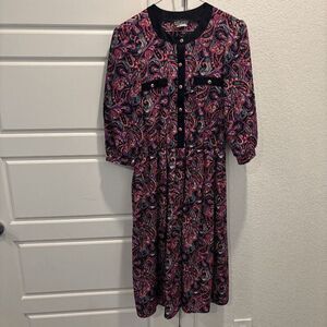 Vintage Breli Originals Paisley Flowers Secretary Dress Size 16 EUC